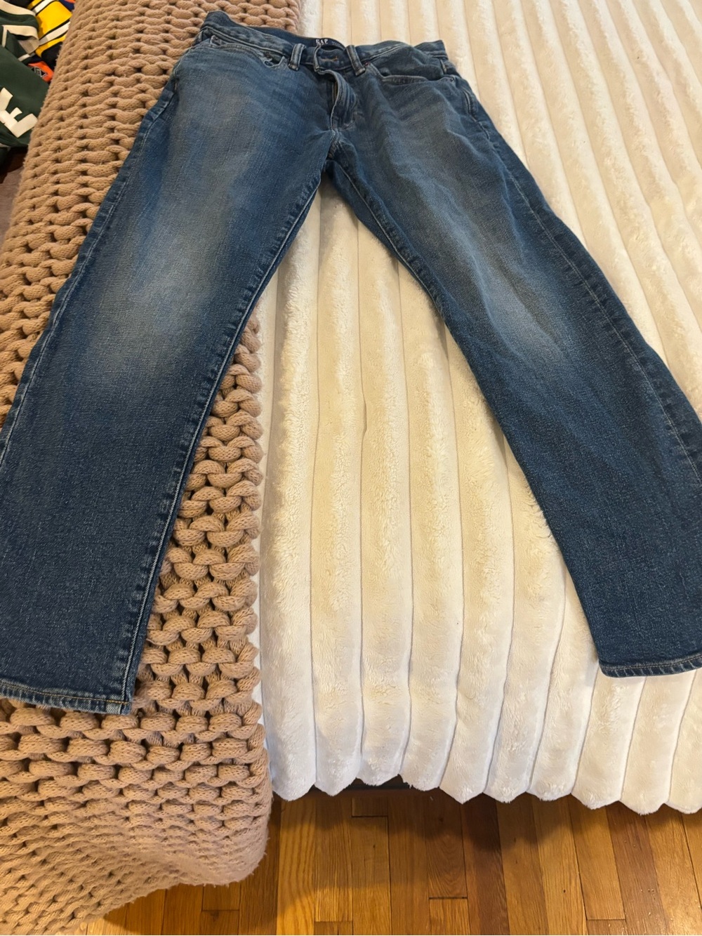 GAP Men's Straight Jeans in Dark Blue Wash 28 by 30